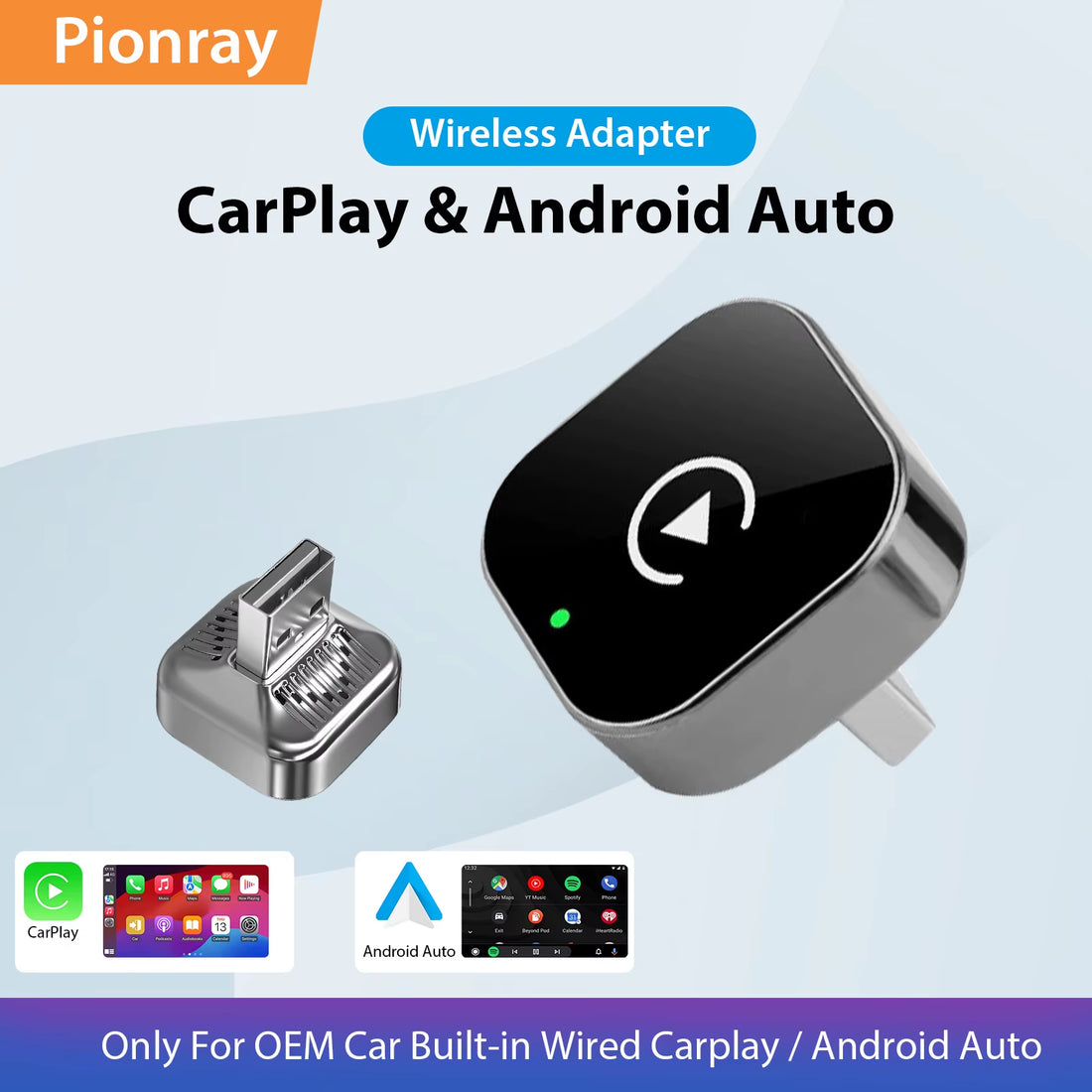 2026  2 in 1 Wireless Carplay Adapter&Android Auto Wireless Adapter, 5Ghz Wifi Type-C/Usb Plug Play Carplay Wireless
