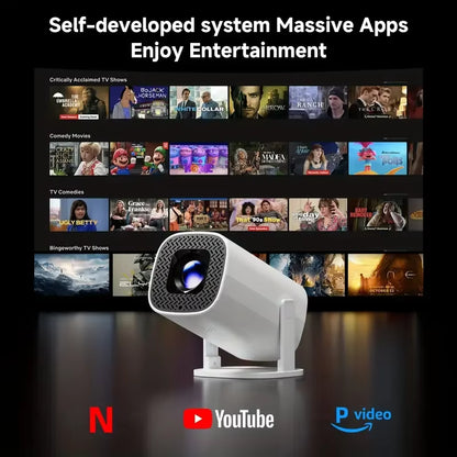 P30PRO Mini Portable Remote Control 4K LED Projector with 720P , Suitable for Office/Home/Christmas , Fast Focus Upgrated HY300