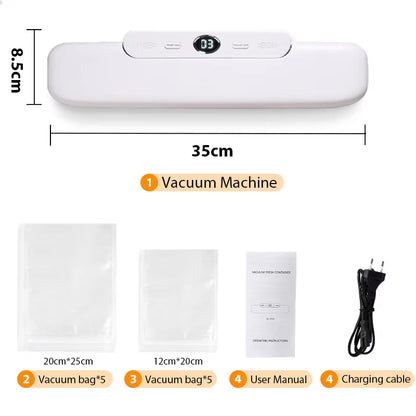 Electric Food Vacuum Sealer Machine and Storage Bags One Touch Fast Vacuuming for Wet or Dry Food Kitchen Vacuum Sealing Machine