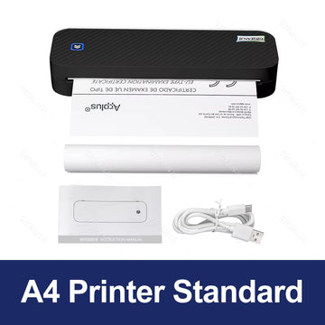 Portable A4 Thermal Printer Bluetooth Photos PDF Document Printing Machine Folded Rolls Paper for Office Work Home School Travel