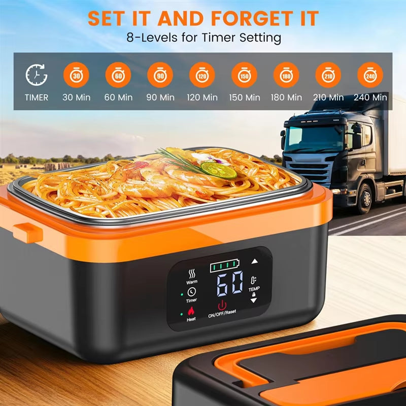 A74G-Cordless Electric Lunch Box,Rechargeable Self-Heating Food Warmer with 8000Mah Battery,For Work/Travel/Car/Office