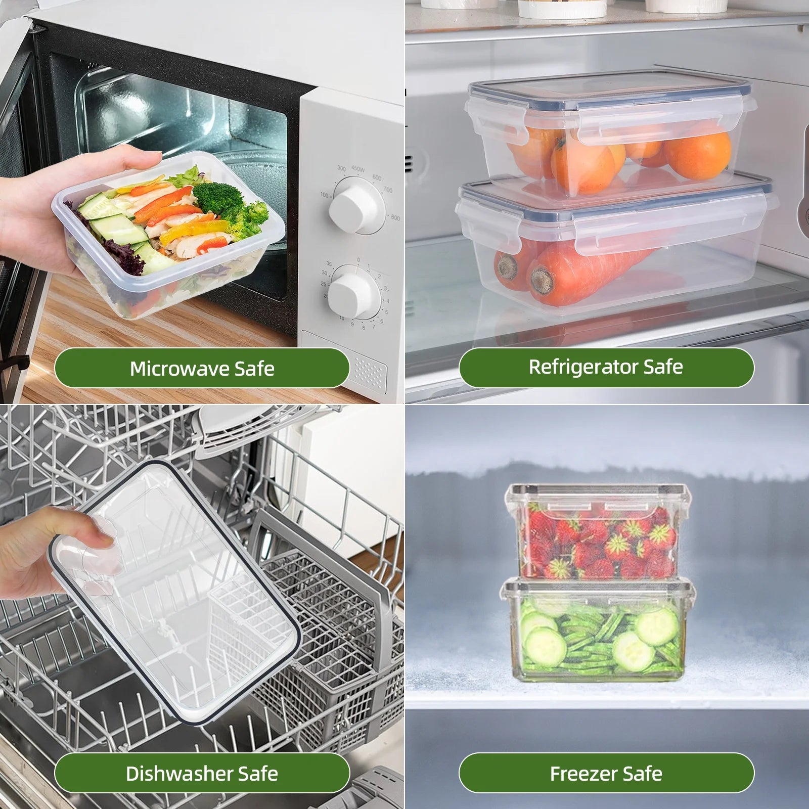 50 Pcs Food Storage Containers with Lids, Plastic Containers Kitchen Organizers and Storage(24 Containers + 24 Lids)