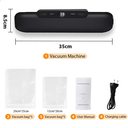 Electric Food Vacuum Sealer Machine and Storage Bags One Touch Fast Vacuuming for Wet or Dry Food Kitchen Vacuum Sealing Machine